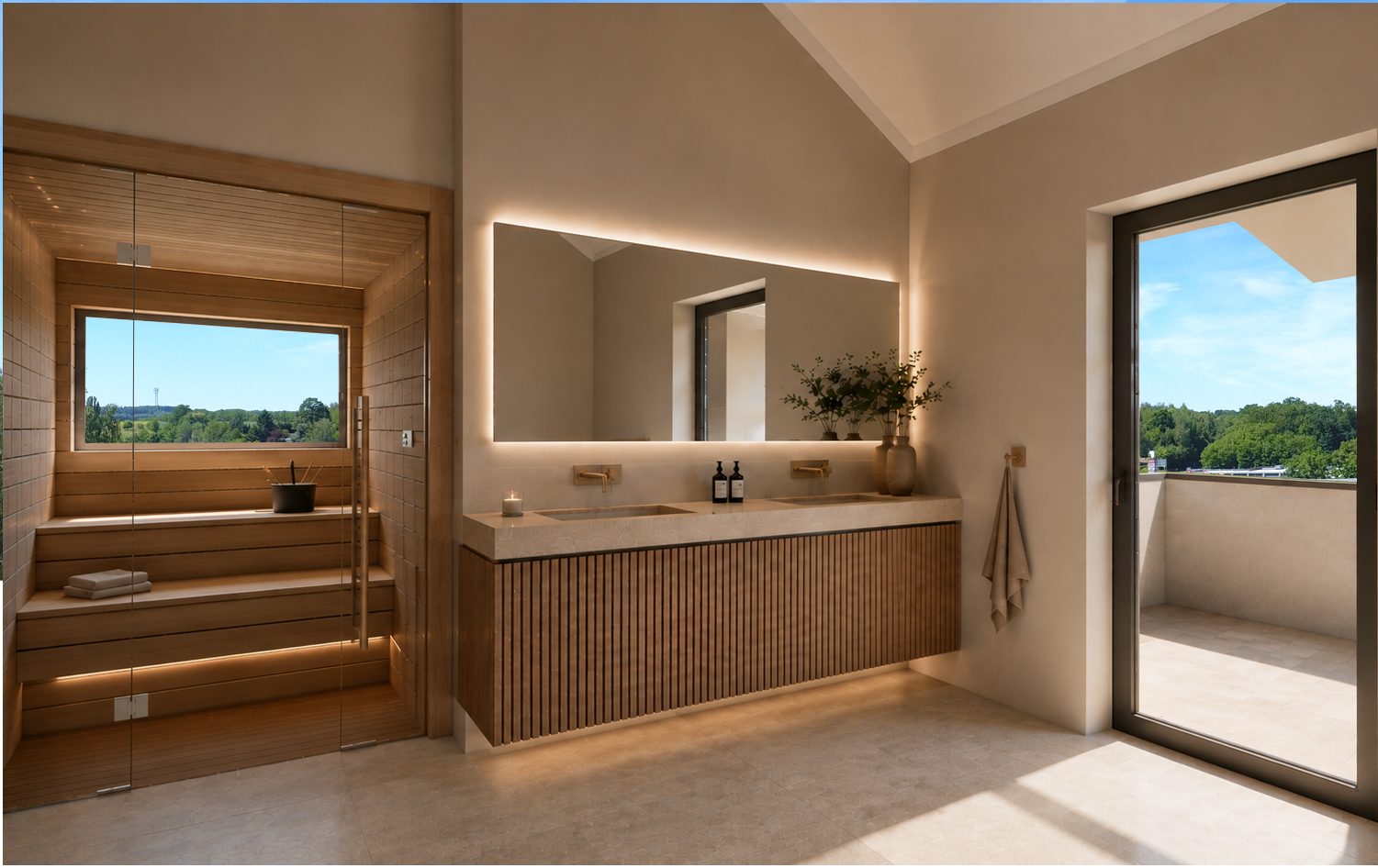 Bad mit bodengleicher Dusche
